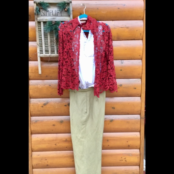 ⚜ Vintage LINEN SAGE TROUSERS  TRANSITIONAL LIKE NEW Sz 8 - Picture 3 of 13